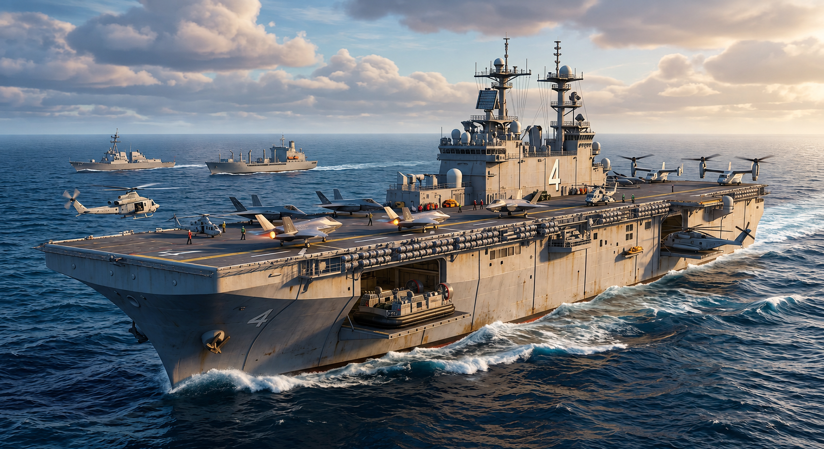 USS Boxer (LHD-4) underway with its strike group